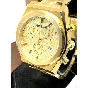 Missoni Women's Watch MWKC00522 Swiss Quartz Chronograph Gold Dial Steel…